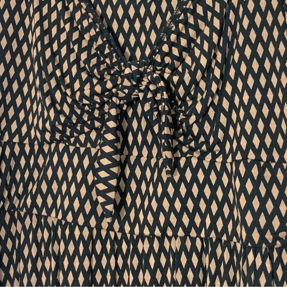 Anthropologie Meadow Rue Joselyn Diamond Pattern Tie Front Long Sleeve - Picture 10 of 16